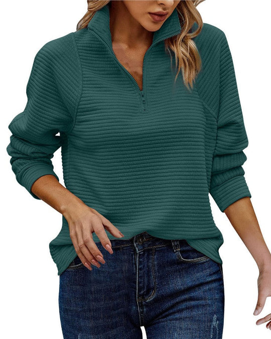 Zinnia - Pull côtelé avec fermeture éclair pour femmes