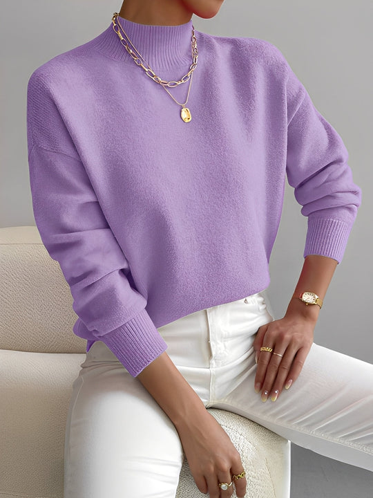 Roxana - Pull en maille élégant avec col mi-haut pour femmes