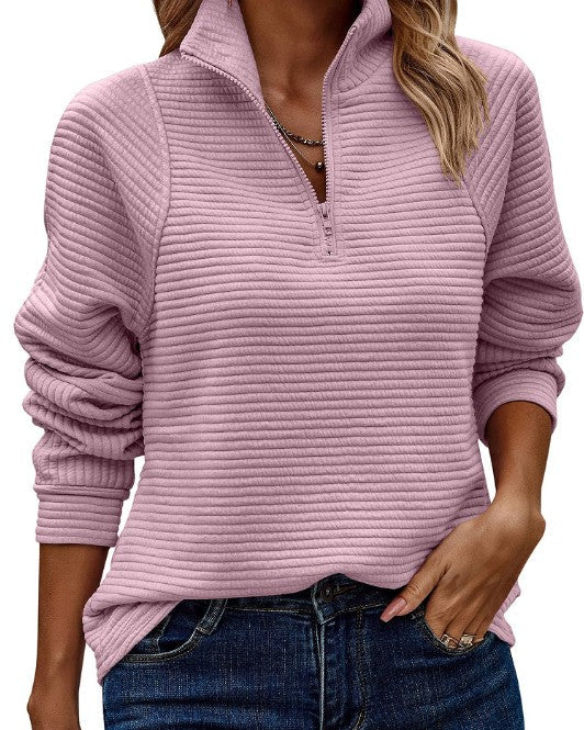 Zinnia - Pull côtelé avec fermeture éclair pour femmes