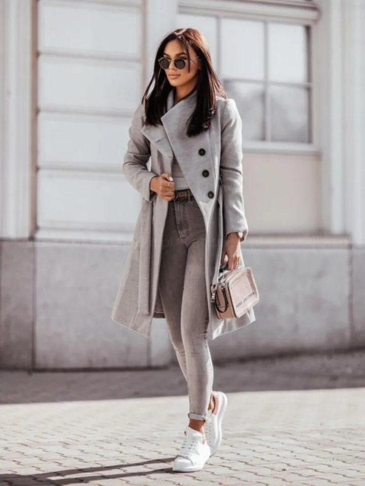 Trench-coat élégant et ajusté pour femme - Collection Automne