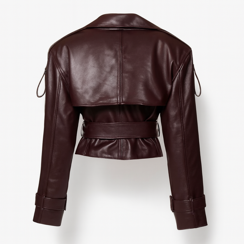 Veste courte en cuir pour femmes - Collection Automne/Hiver