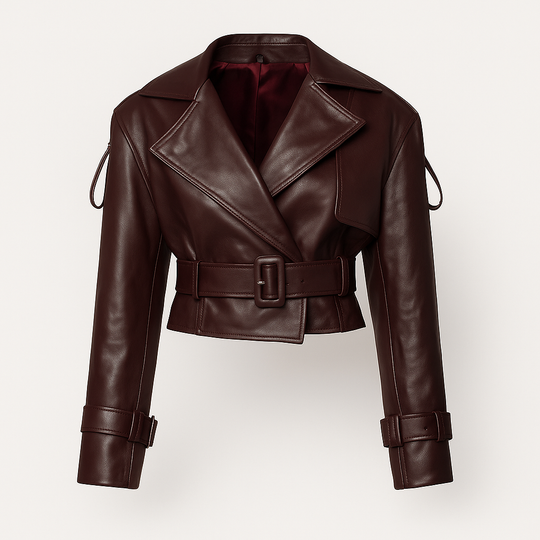 Veste courte en cuir pour femmes - Collection Automne/Hiver