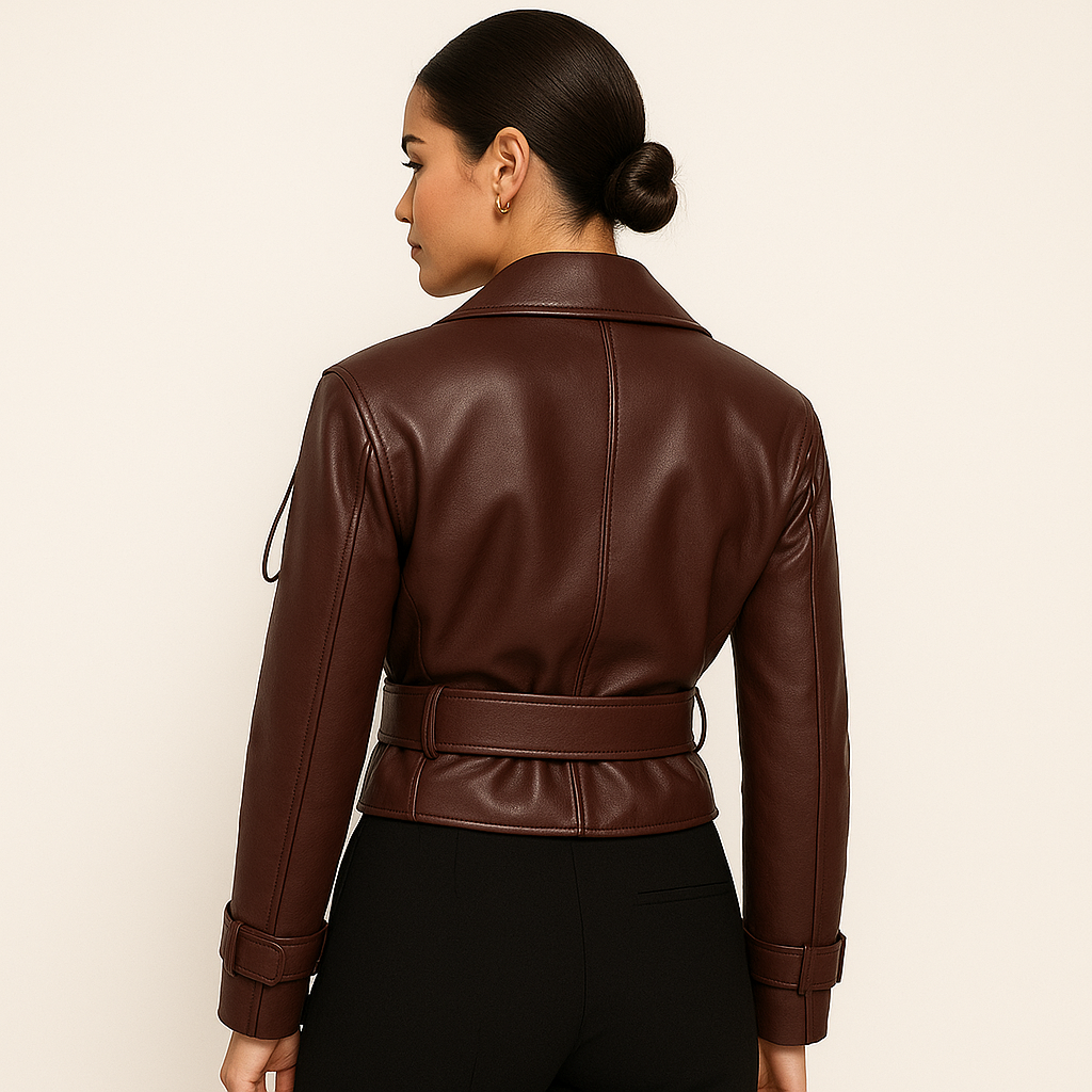 Veste courte en cuir pour femmes - Collection Automne/Hiver