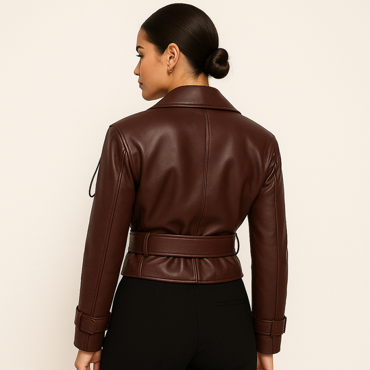 Veste courte en cuir pour femmes - Collection Automne/Hiver