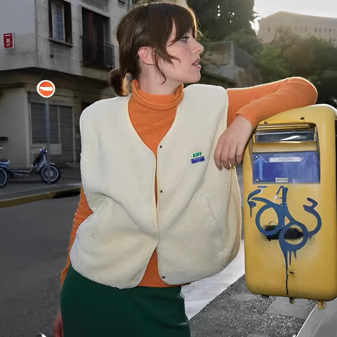 Gilet Femme Sans Manches – Boutonné, Doux et Confortable pour l'Automne