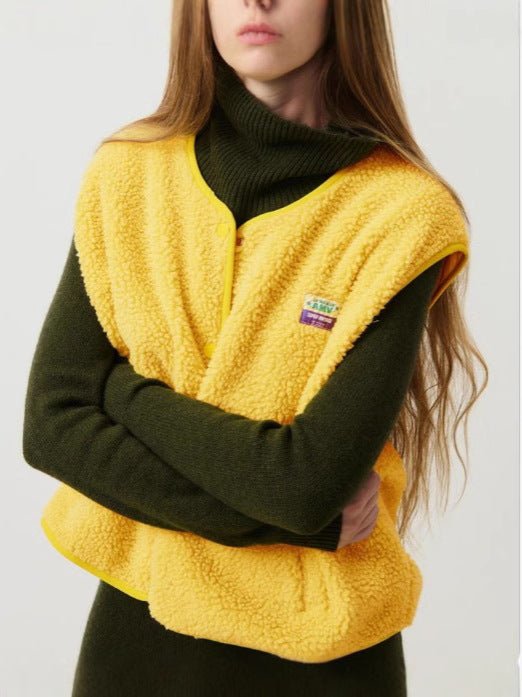 Gilet Femme Sans Manches – Boutonné, Doux et Confortable pour l'Automne