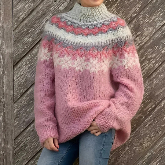 Holly - Pull en laine classique avec impression pour femmes