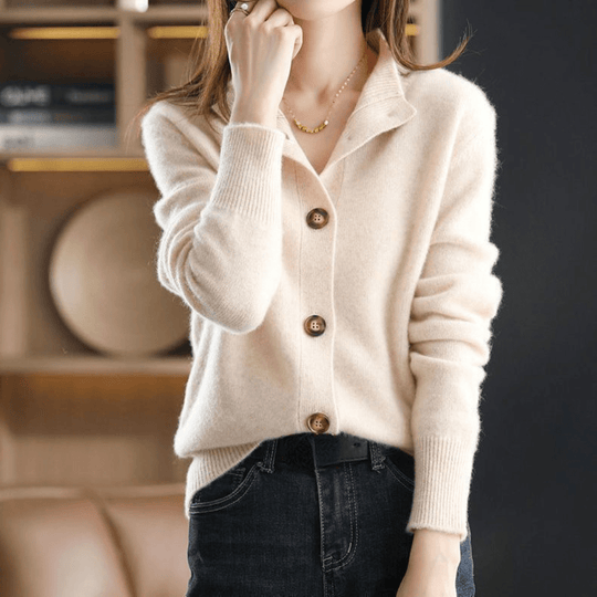 Darla Cardigan en cachemire pour femme - Pull doux et élégant à la coupe confortable