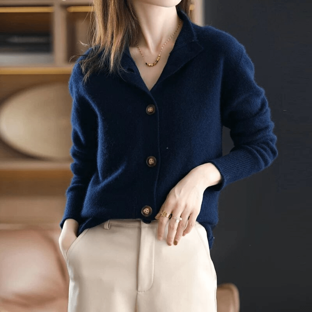 Darla Cardigan en cachemire pour femme - Pull doux et élégant à la coupe confortable